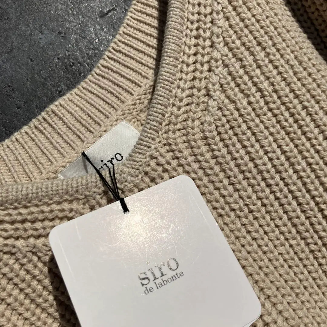 New SIRO Shirodera Bonte Washing Knit Cotton Knit Pullover | 新品　Siro シロデラボンテ　洗えるニット　コットンニット　プルオーバー