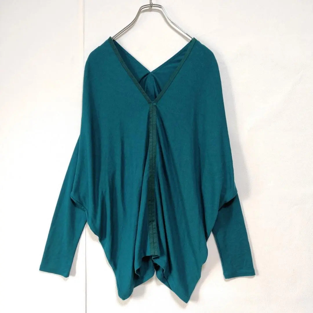 Titein the Store Cut and Sew Loose, Loose, Turquoise Blue, Long Sleeve