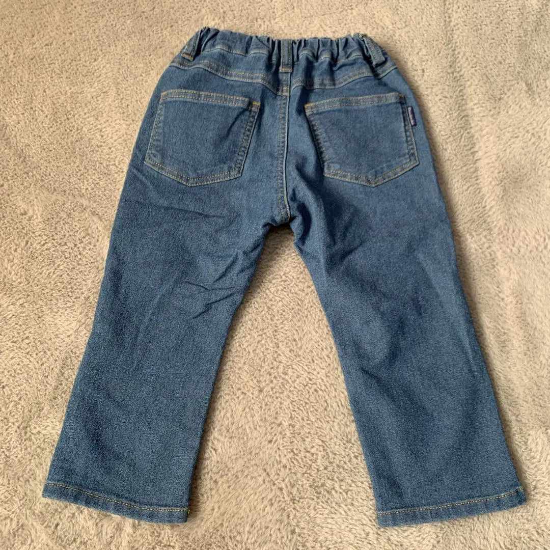 Pantalones de mezclilla para bebés (90) Niños/Pantalones largos/Jeans/Jeans/Dinosaurios/Buen estado | ベビーデニムパンツ(90)キッズ/長ズボン/ジーンズ/ジーパン/恐竜/美品