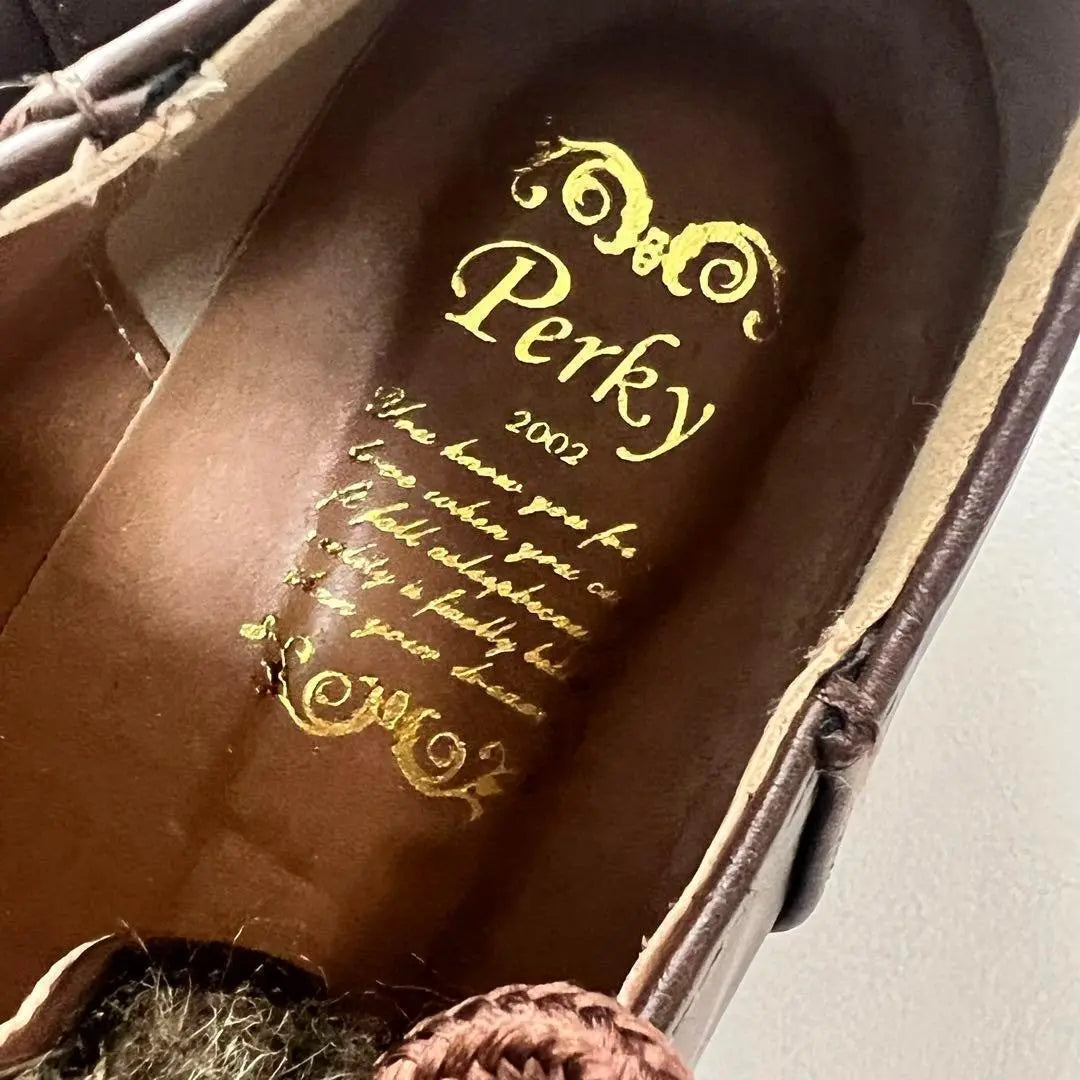 Mocasín de mujer [Perky] marrón nuevo y sin usar de 24,5 cm