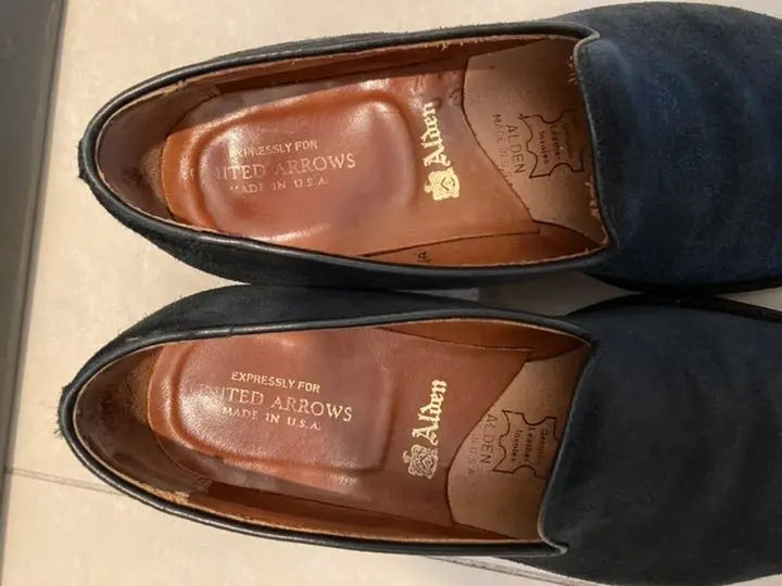 [Good condition] Alden Suede Vamp Loafers Dark Navy