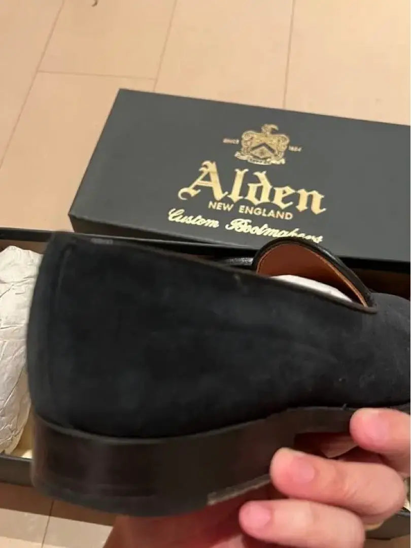 [Good condition] Alden Suede Vamp Loafers Dark Navy