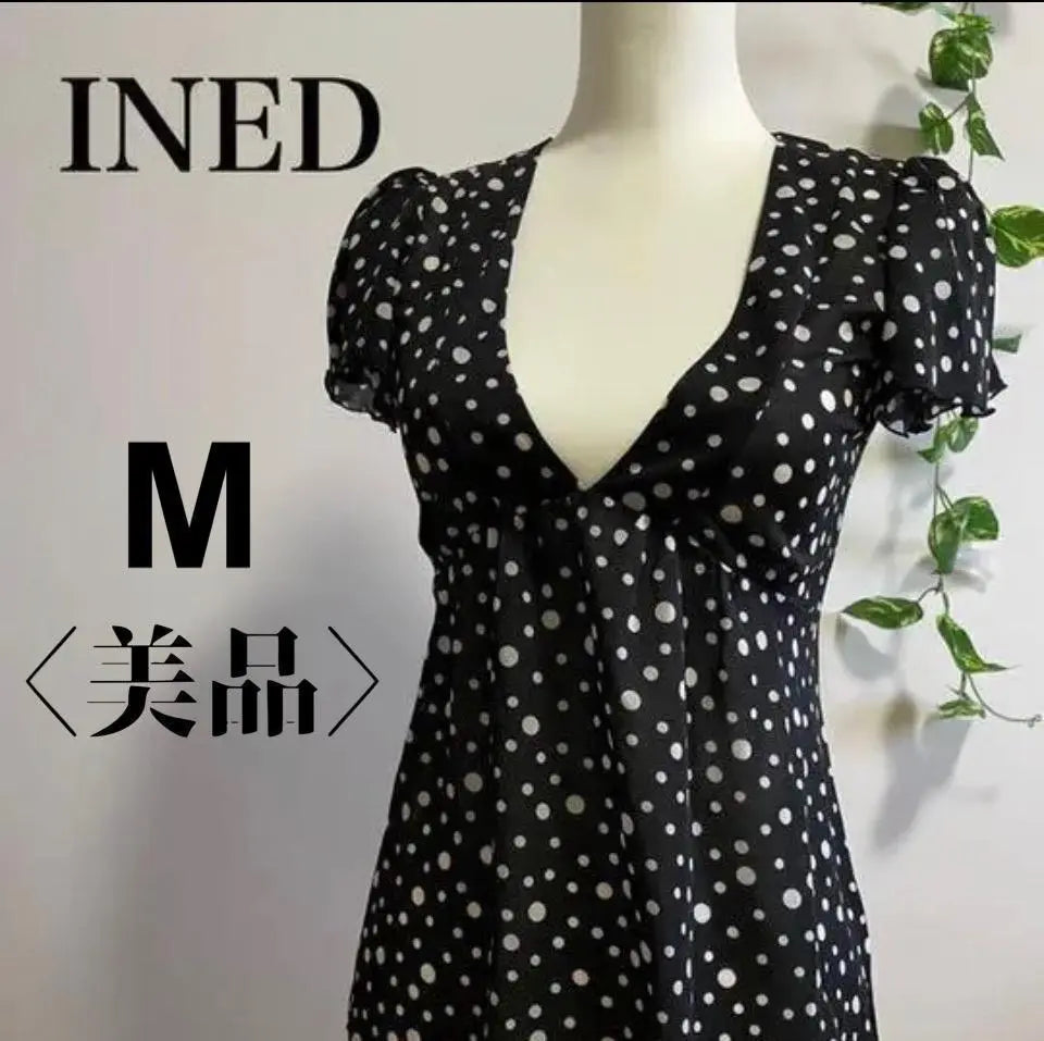 INED Peplum Dot Pattern Style Women's M