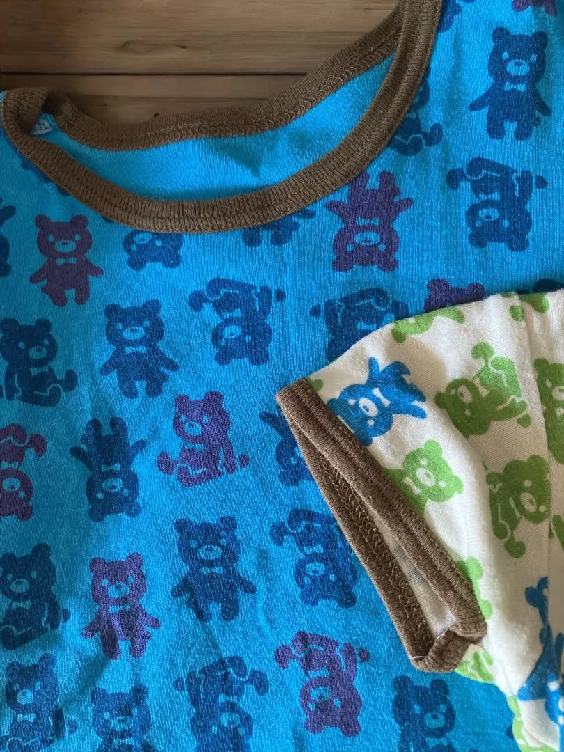 Conjunto de 2 piezas de ropa interior y camiseta de manga corta con estampado de oso 90