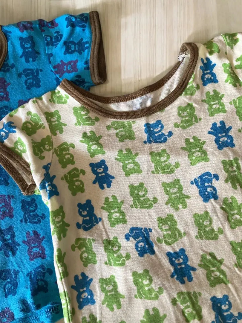 Conjunto de 2 piezas de ropa interior y camiseta de manga corta con estampado de oso 90