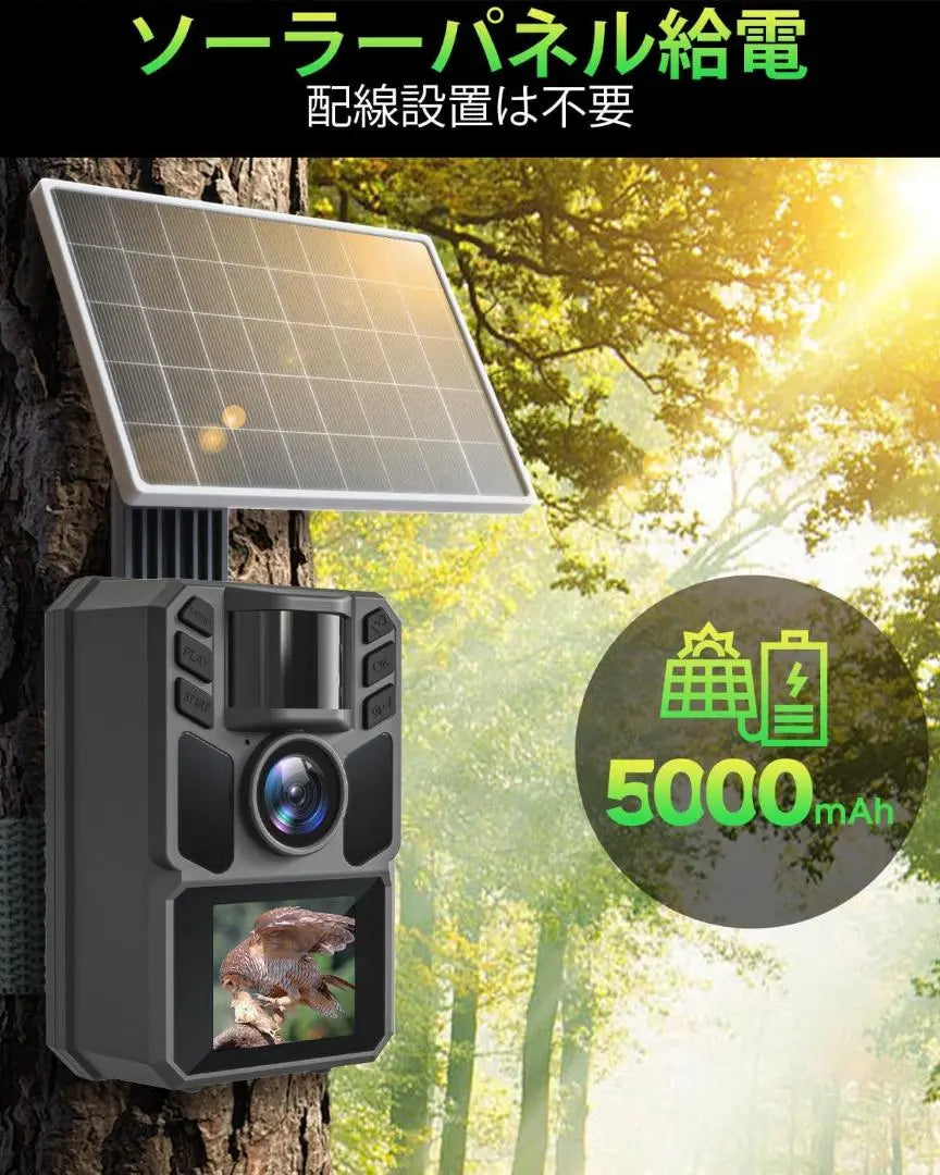 ✨Gran oferta✨Cámara de seguimiento con energía solar, cámara de vigilancia de vida silvestre, cámara de seguridad, cámara infrarroja