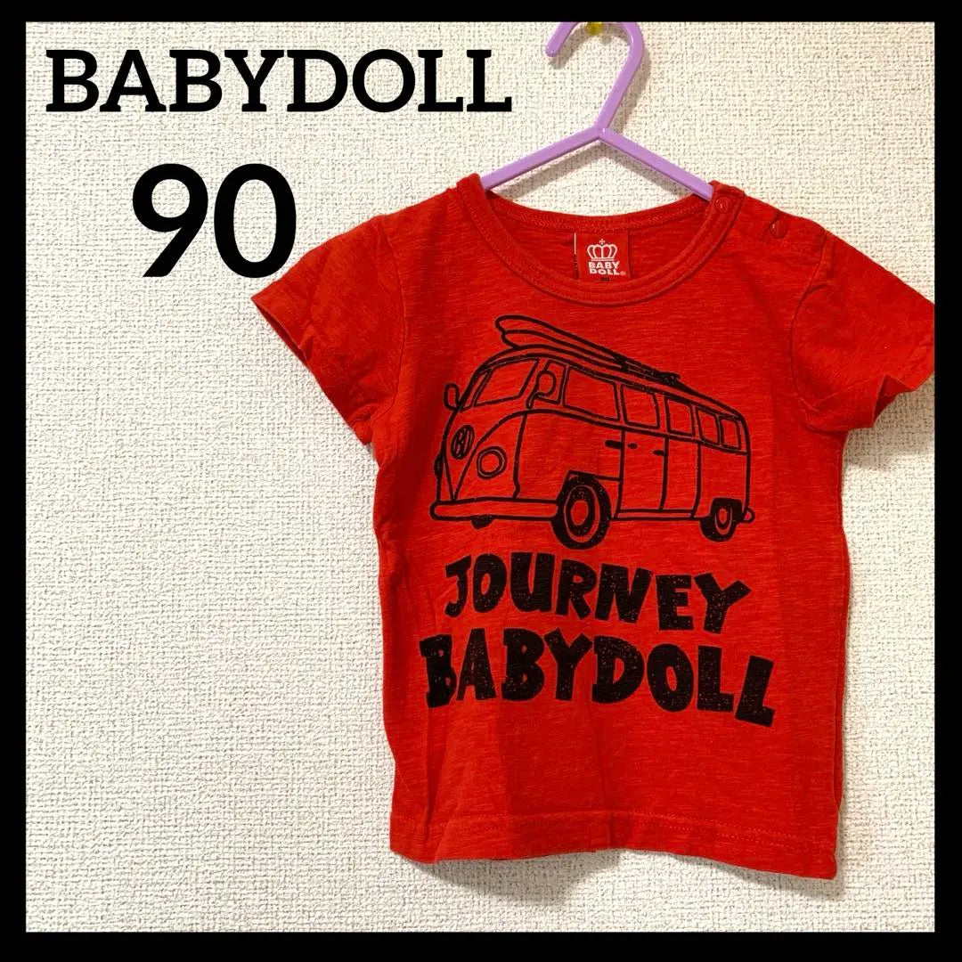 BABYDOLL Short Sleeve T-shirt Red Car Pattern Boys Children's Clothing 90