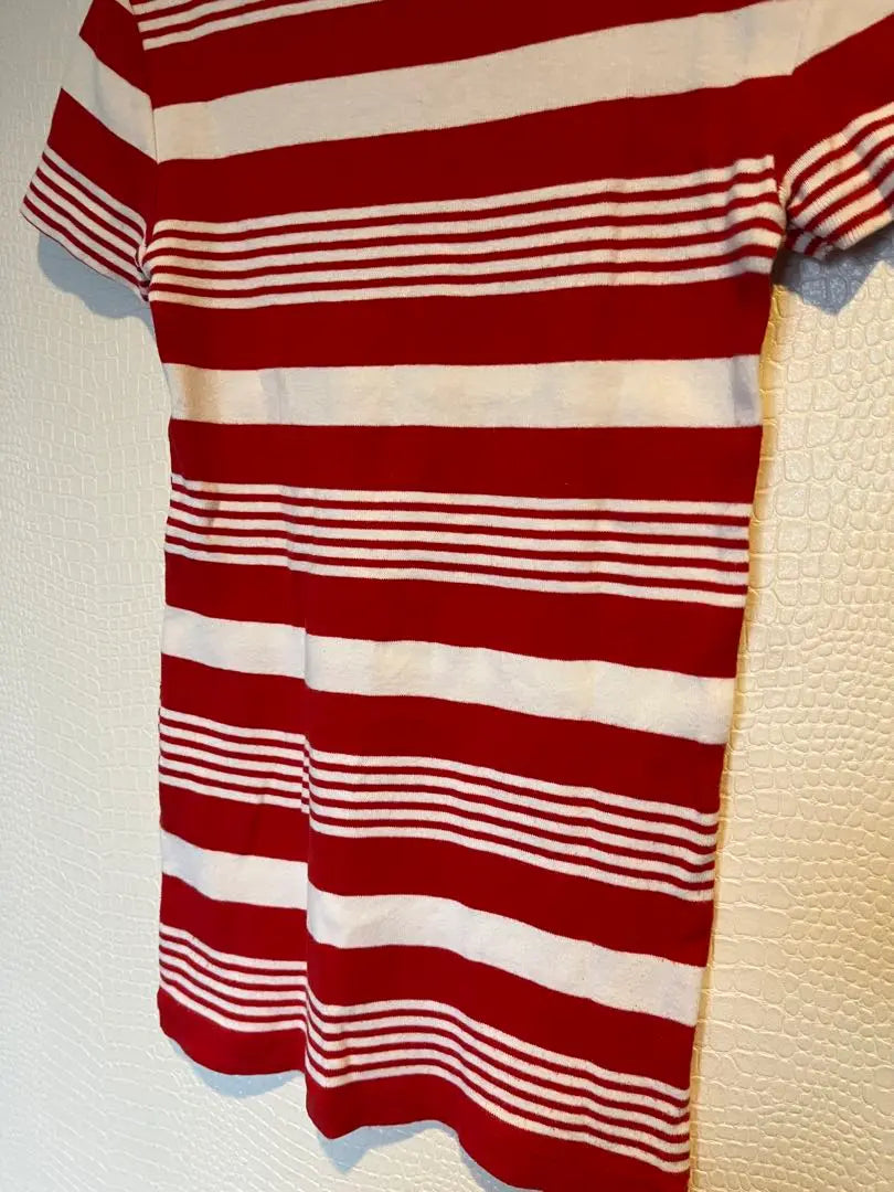 [Ralph Lauren Sports Border T-shirt] Red Border XS size