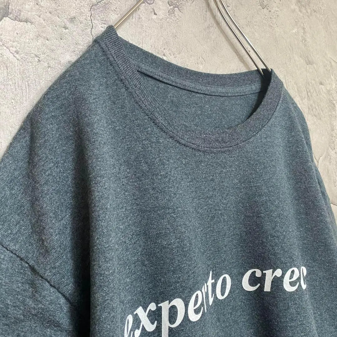 Camiseta Oldwear America Imported English Character Box Logo Estampado Manga corta Gris | 古着 アメリカ輸入 英文字 ボックスロゴ プリント Tシャツ 半袖 グレー