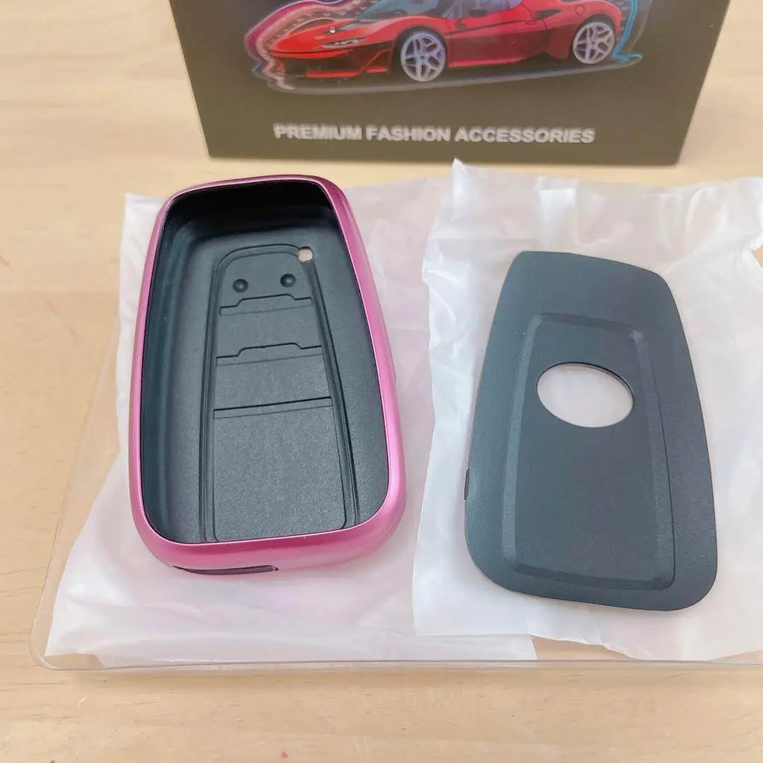 Unused pink black Toyota key case key chain key cover