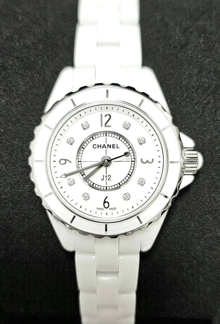 [Nuevo y sin usar] CHANELJ12 Reloj de cuarzo de cerámica 8P de 29 mm para mujer