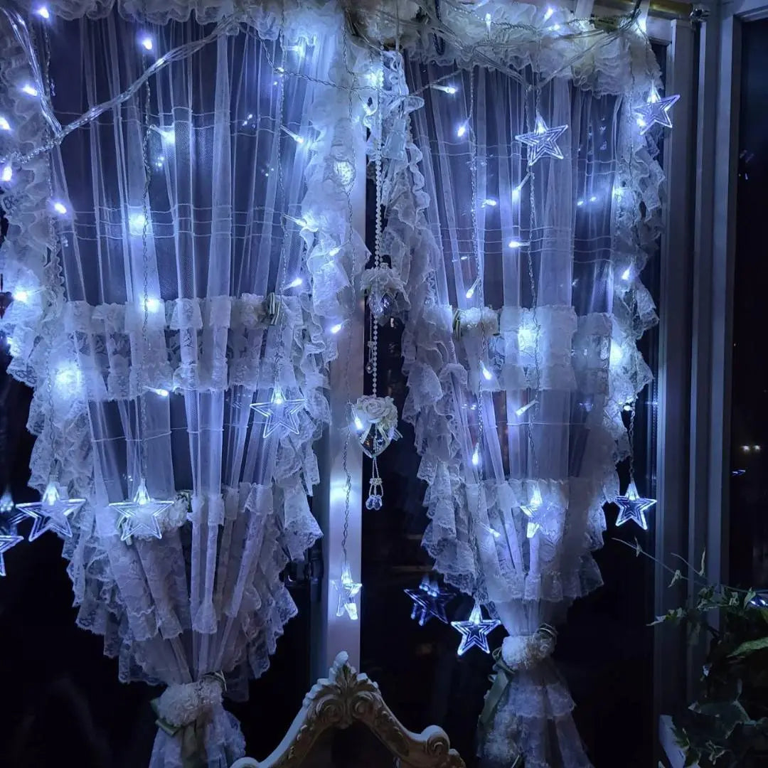 ★✨Low price✨★Illumination light LED star-shaped curtain light white