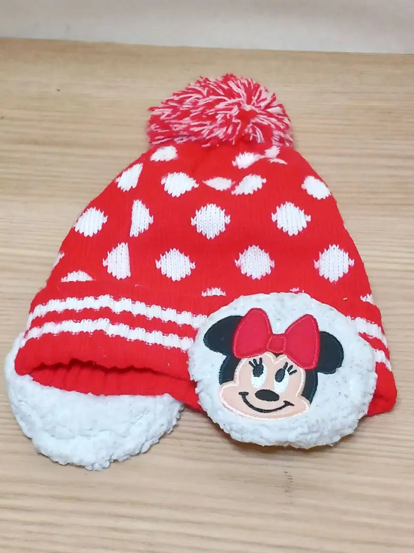 [Retro] Minnie -chan stuffed muffler 2 -piece set & knit hat