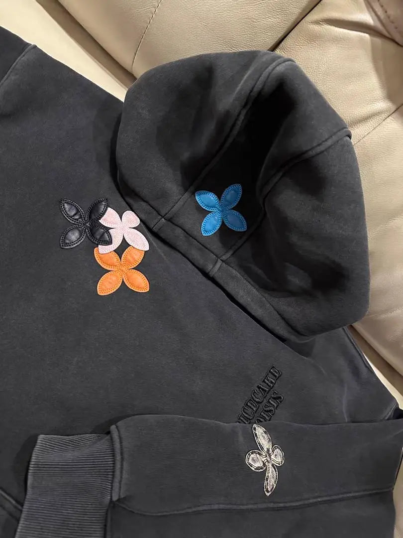 [Aurora boutique] Flower patch oversized hoodie