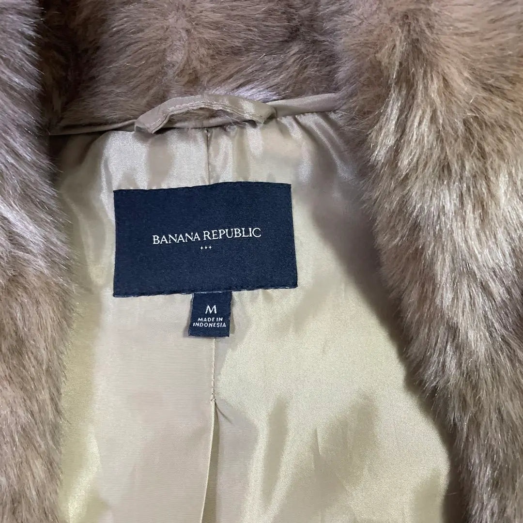 BANANA REPUBLIC Beige Fur Coat M