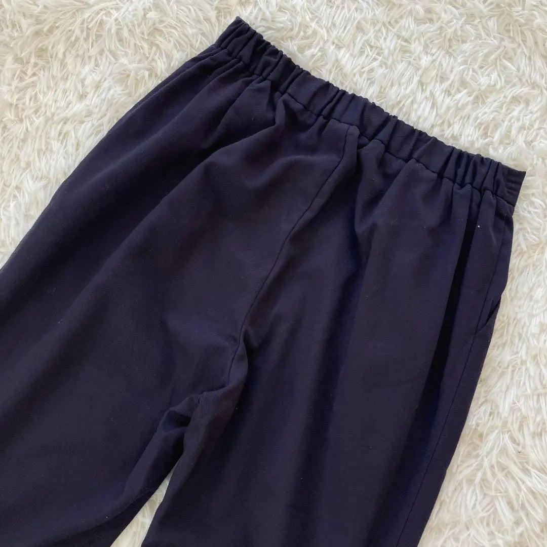 [Samantha Moss] Two-tuck tapered pants, slacks, M, navy, thin, simple