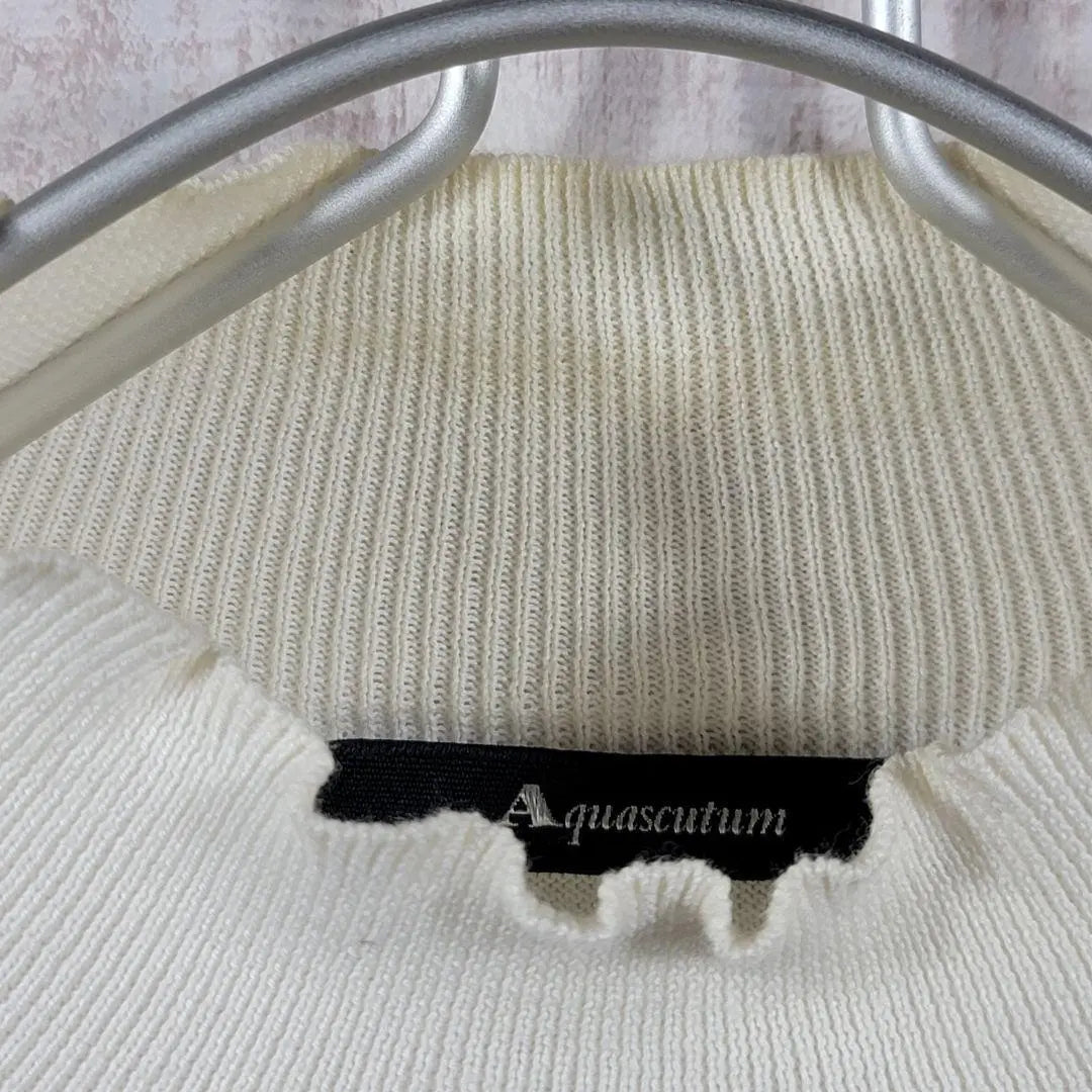 Aquascutum [S] Jersey de algodón de manga corta, cuello suave, suave renombre