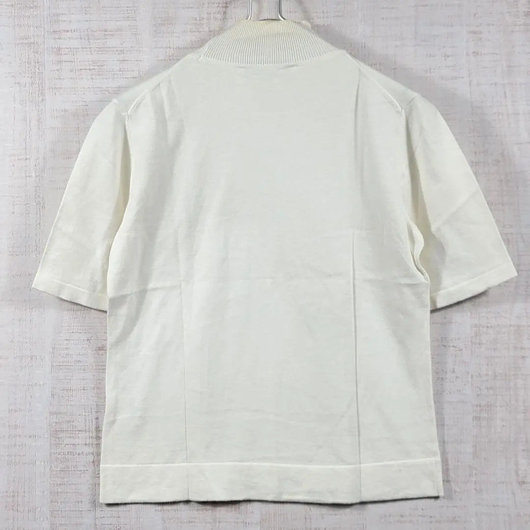 Aquascutum [S] Jersey de algodón de manga corta, cuello suave, suave renombre