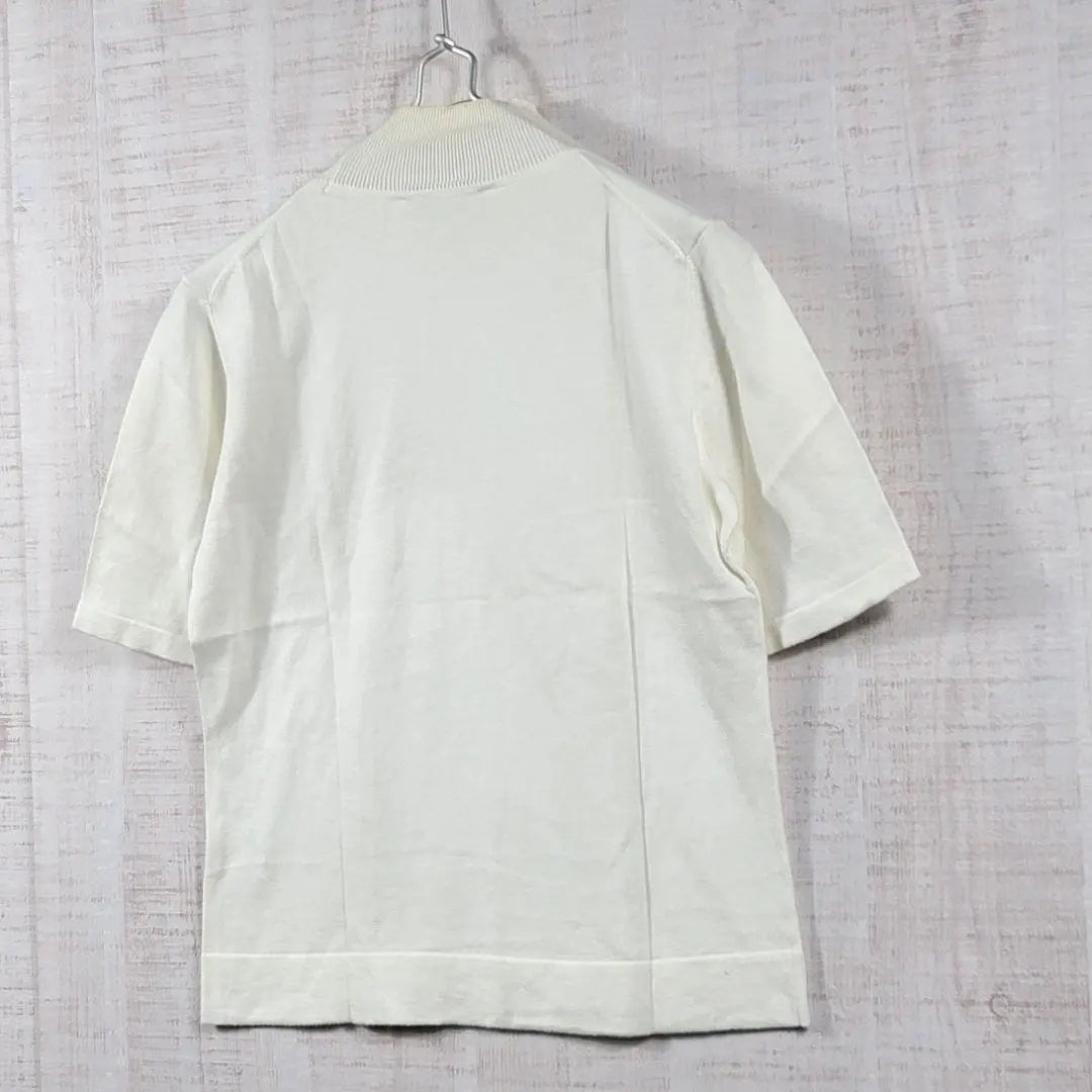 Aquascutum [S] Jersey de algodón de manga corta, cuello suave, suave renombre