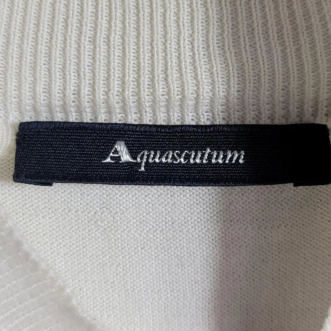 Aquascutum [S] Jersey de algodón de manga corta, cuello suave, suave renombre