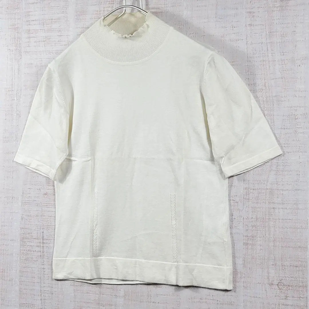 Aquascutum [S] Jersey de algodón de manga corta, cuello suave, suave renombre