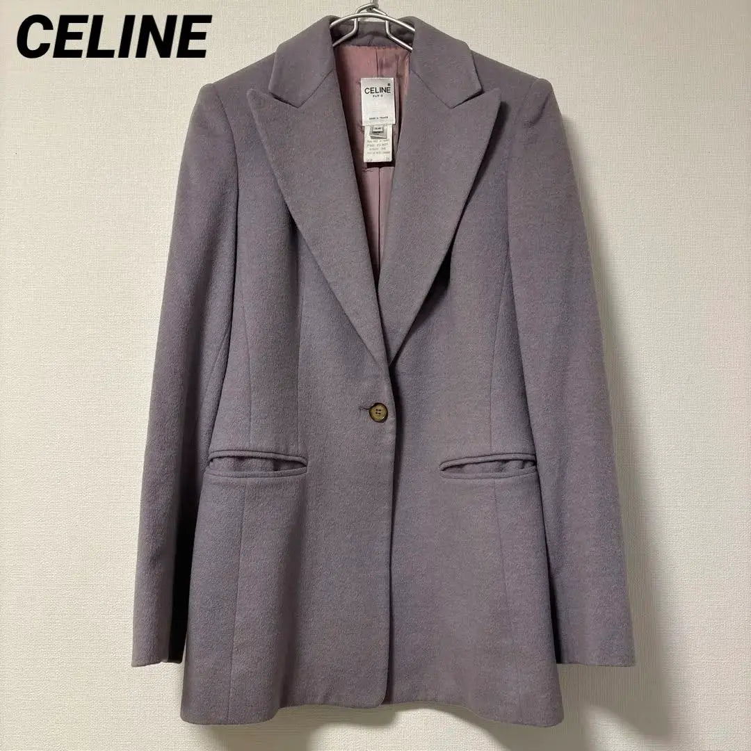 CELINE Jacket Court Wool Cashmere Angola Lavender Color S