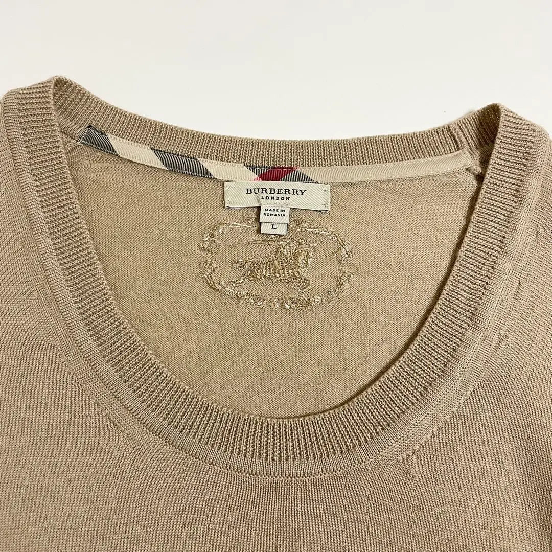 BURBERRY LONDON Burberry Wool Knit Sweater Logo Embroidered