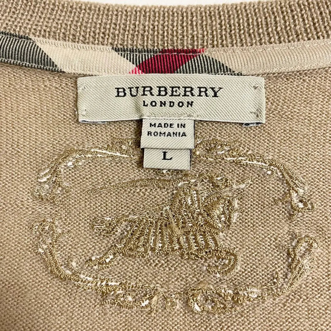 BURBERRY LONDON Burberry Wool Knit Sweater Logo Embroidered