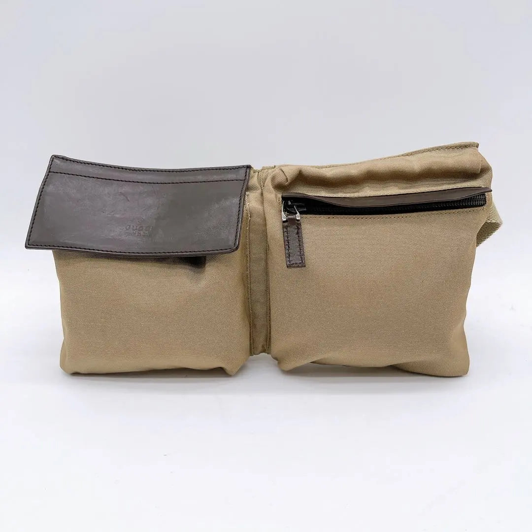 [GUCCI] Body bag Waist bag Canvas Leather Beige Brown