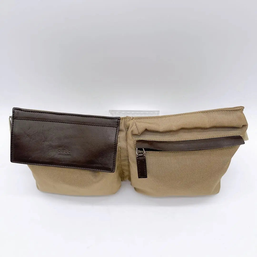 [GUCCI] Body bag Waist bag Canvas Leather Beige Brown