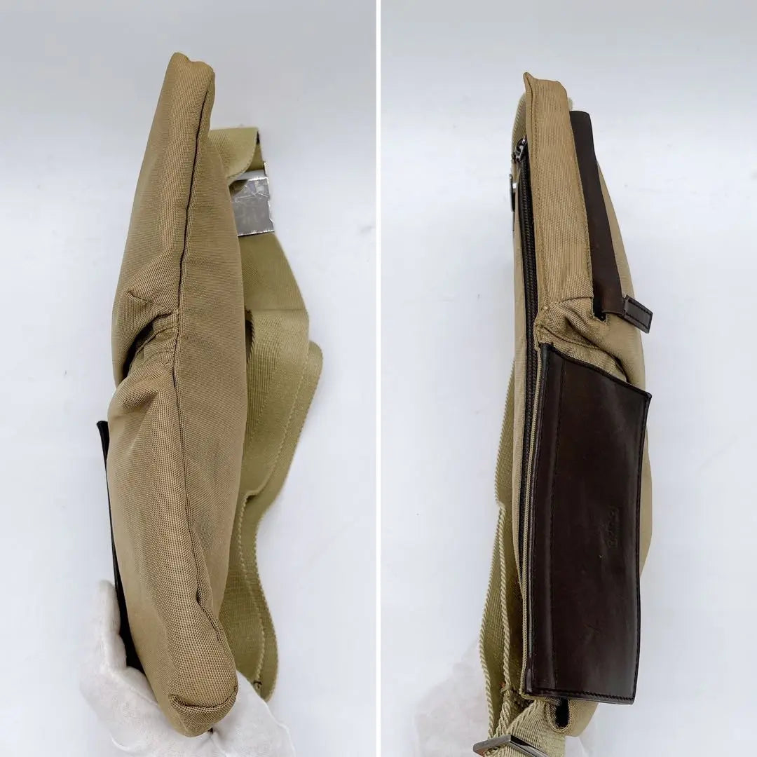 [GUCCI] Body bag Waist bag Canvas Leather Beige Brown