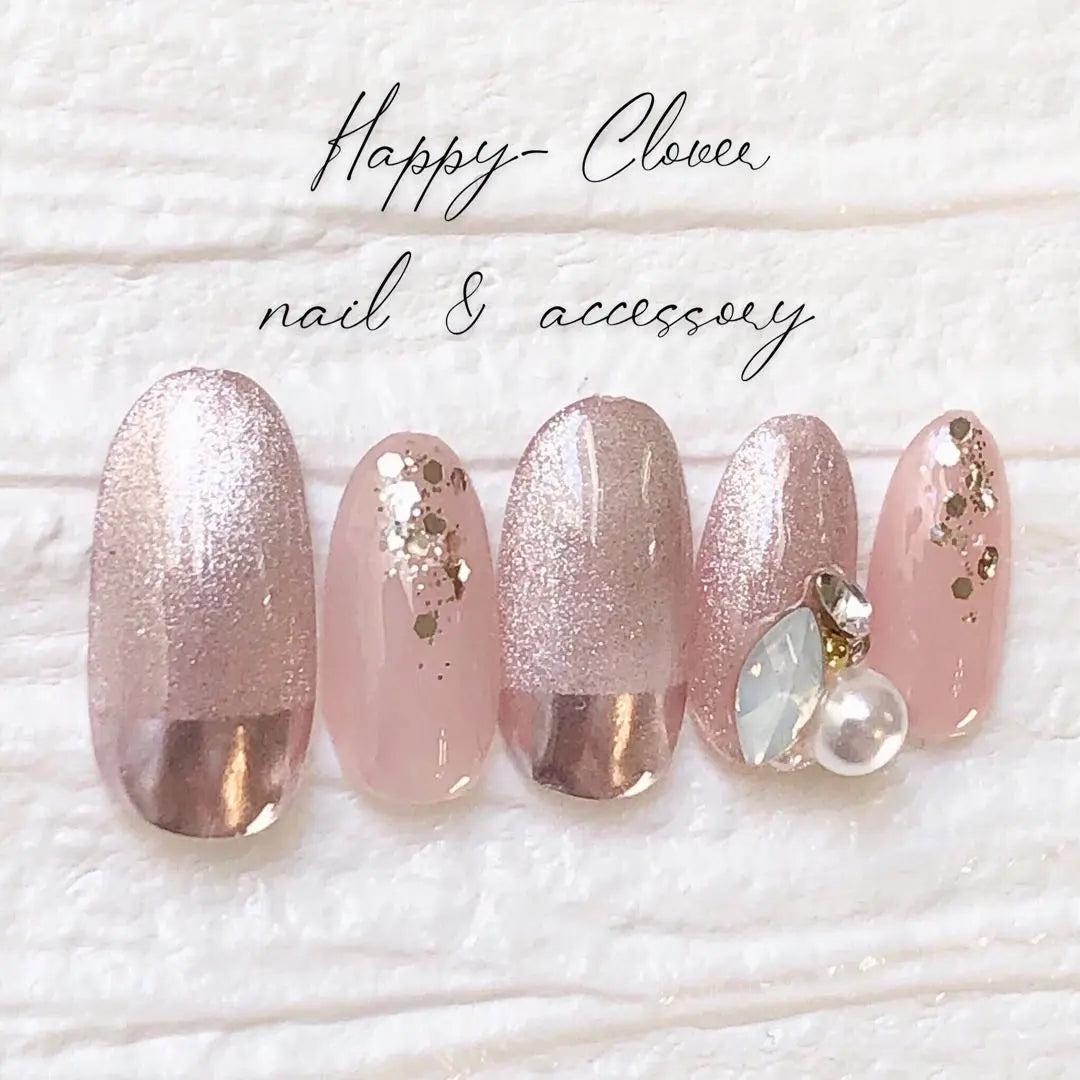 ☆A-204☆Big bijoux pink magnetic nail gel nail tip