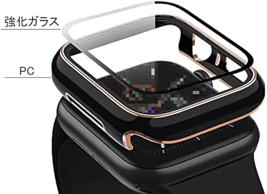 Funda protectora para Apple Watch de 41 mm, fácil de instalar, color negro y plateado