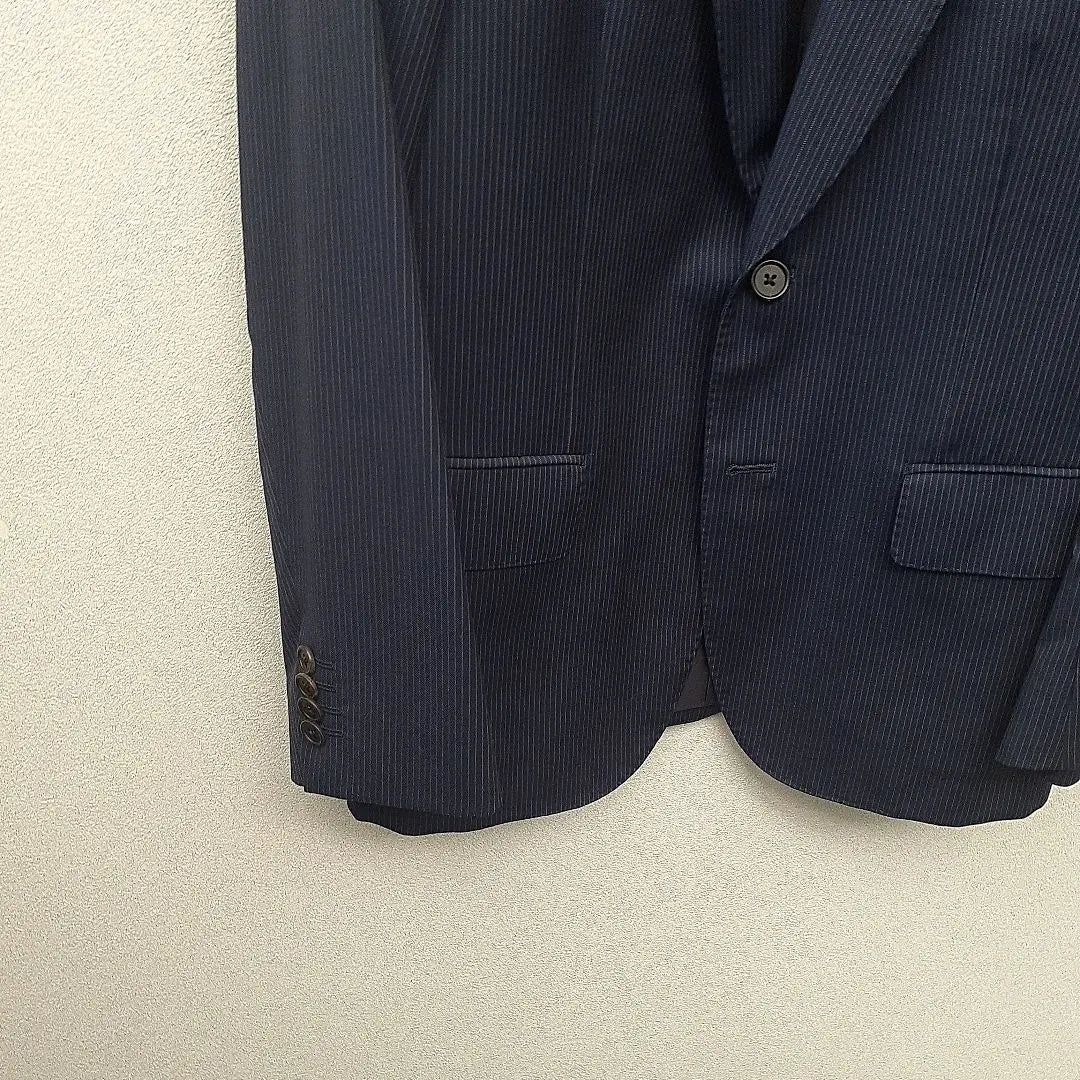 Cleaned, in good condition, Paul Smith three-piece suit, navy vest, dark blue