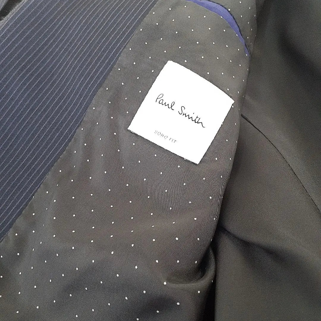 Cleaned, in good condition, Paul Smith three-piece suit, navy vest, dark blue