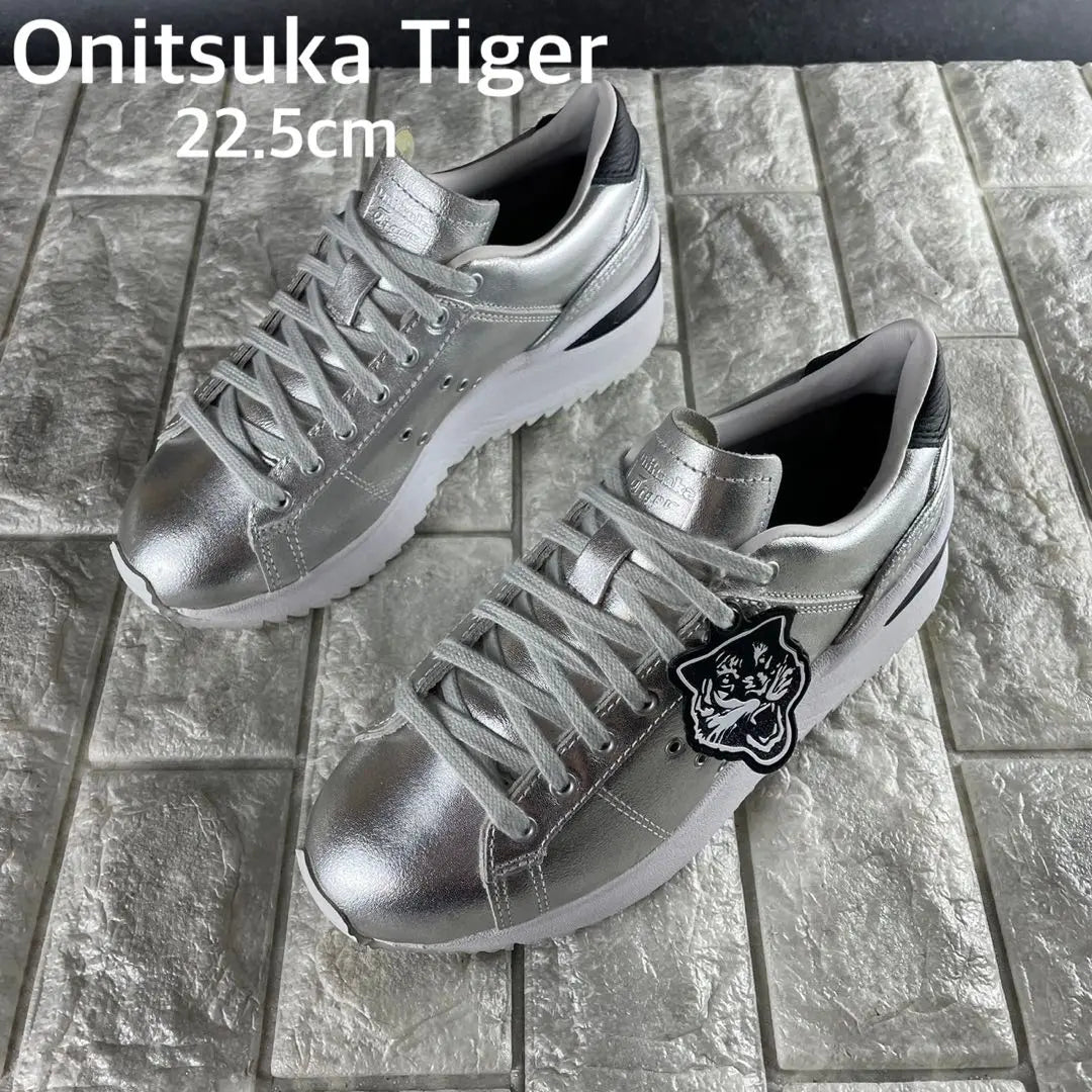 ★Good condition Onitsuka Tiger Loanship Thick Sole Sneakers Silver Genuine Leather 22.5