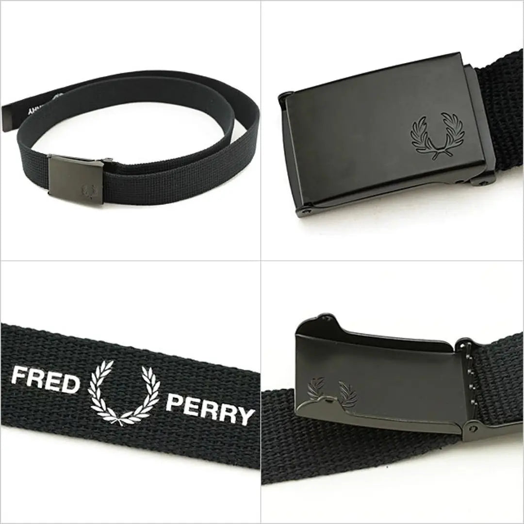 FRED PERRY Black Nylon Belt