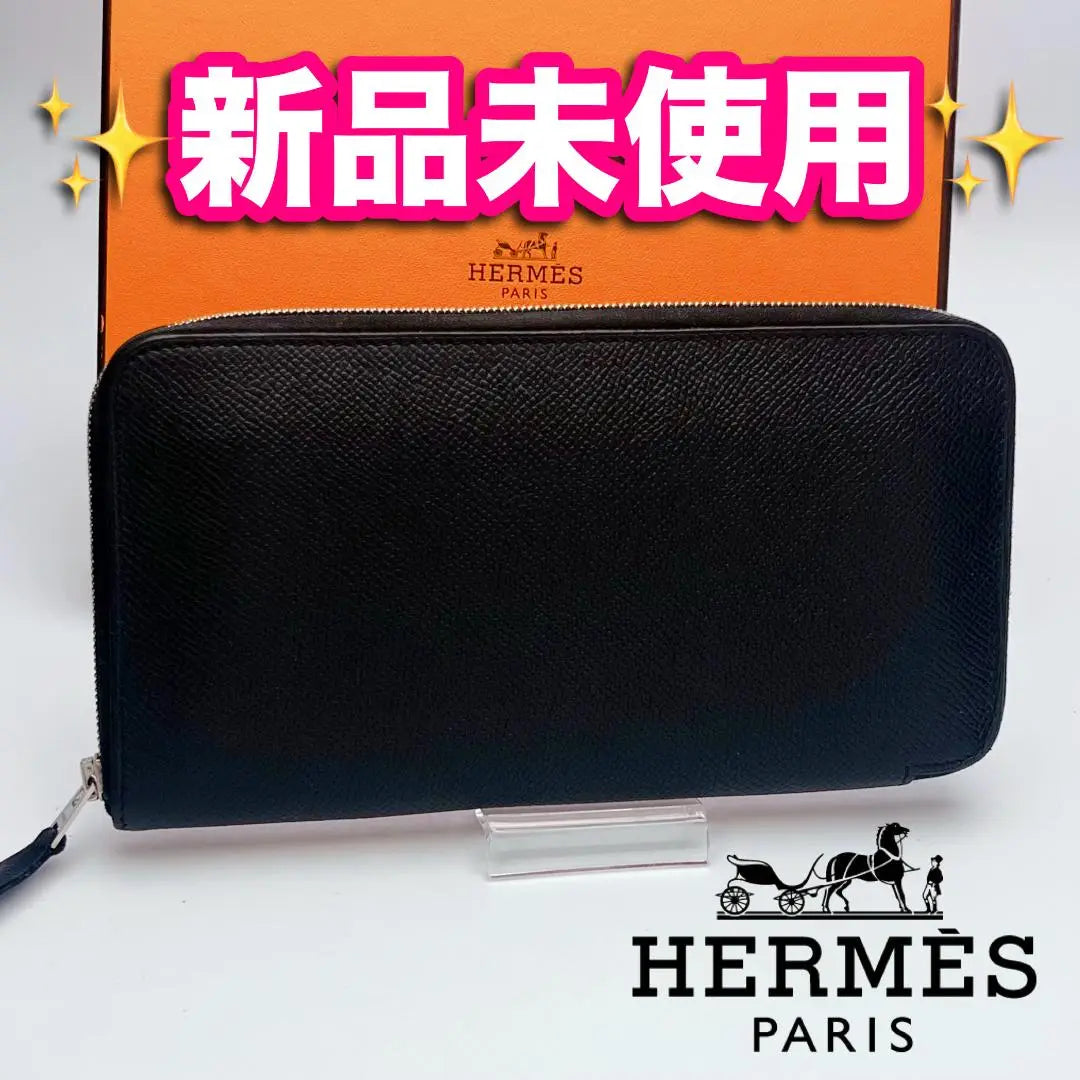 ¡Solo hoy! Cartera Hermes Azap negra larga, nueva, sin usar, garantía oficial 2533