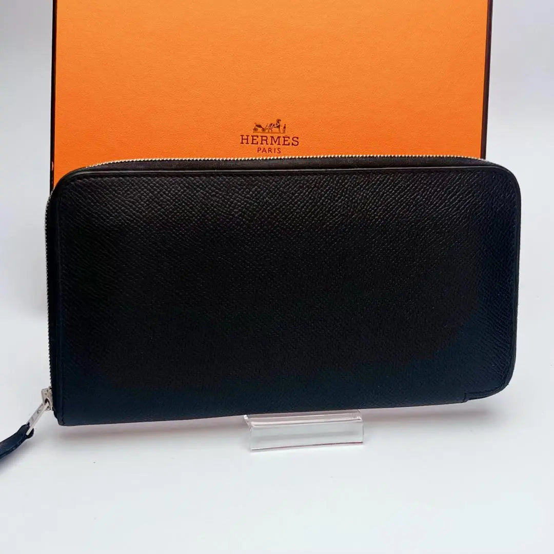 ¡Solo hoy! Cartera Hermes Azap negra larga, nueva, sin usar, garantía oficial 2533