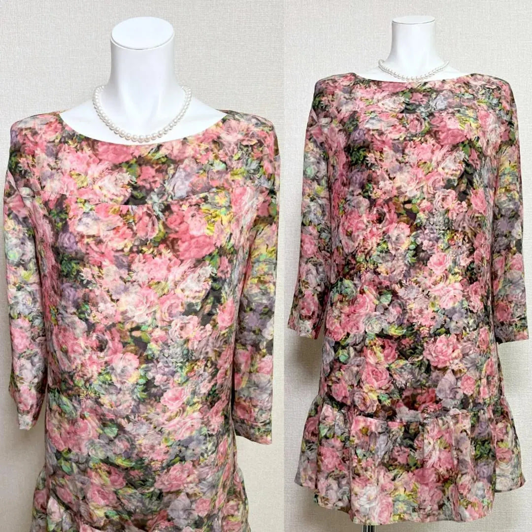 ◎Same-day shipping available [Good condition] Escada Sports 100% silk floral pattern Ceremony