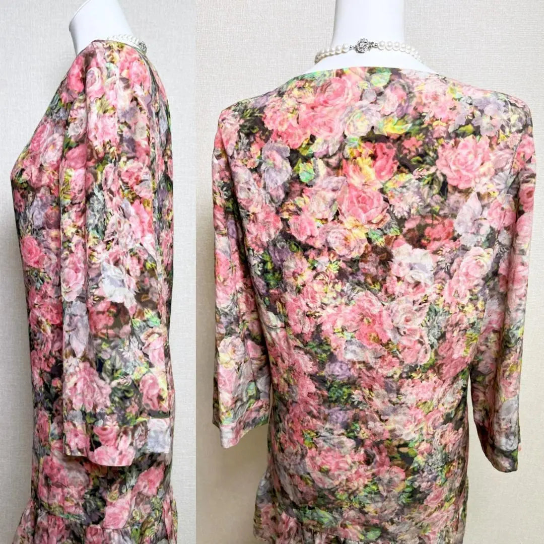 ◎Same-day shipping available [Good condition] Escada Sports 100% silk floral pattern Ceremony