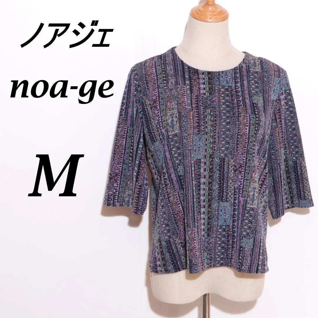 ★ Beautiful goods ★ Noje NOA-GE Cut-and-sew short sleeve pattern navy M [14]