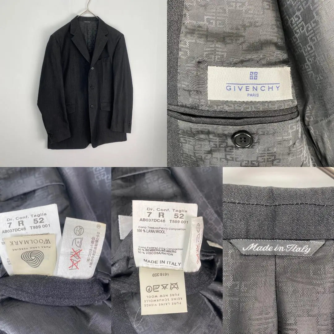 Givenchy Tailored Jacket 52 XL 2XL Equivalent, Large Size