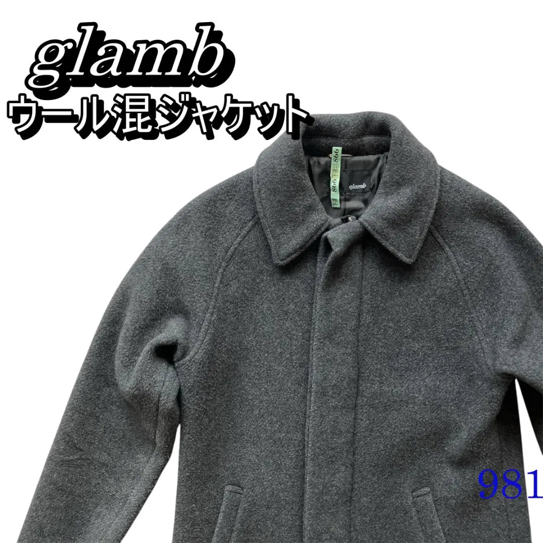 glamb simple design wool blend jacket hoodie