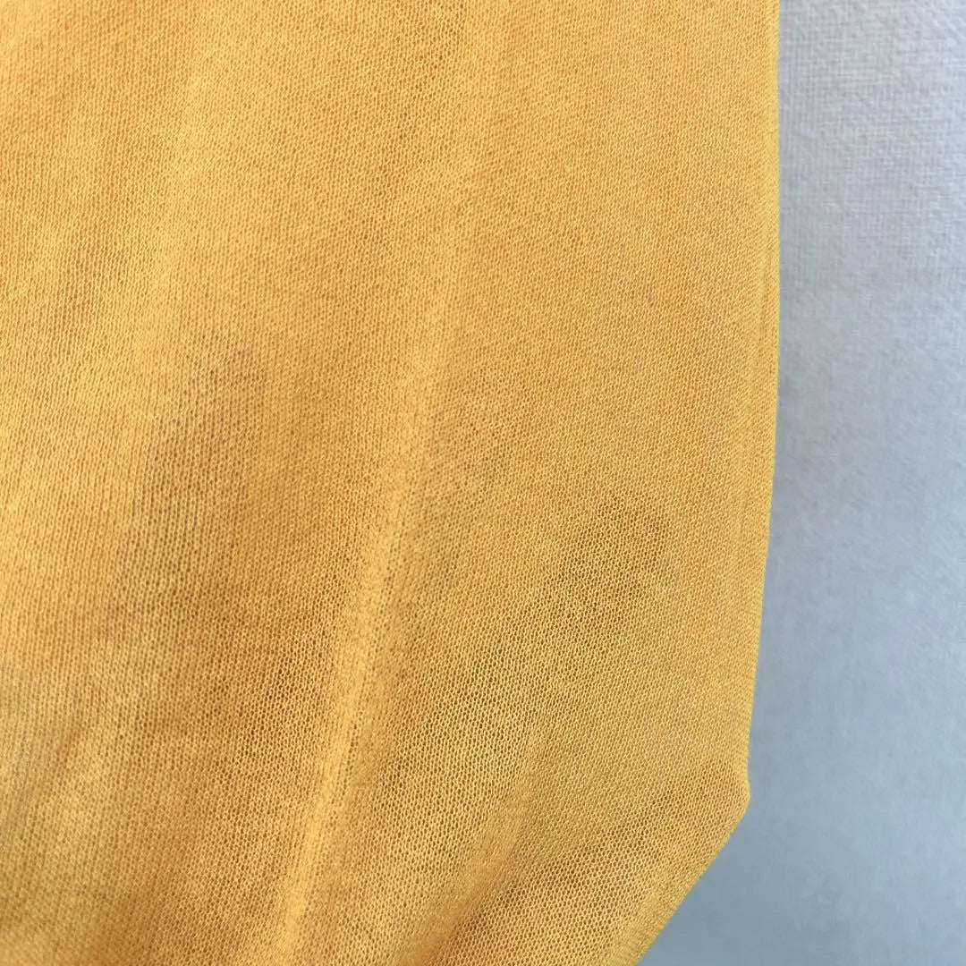 Emer Refines V-neck sheer cardigan flashy color unique sheerness sunshine F