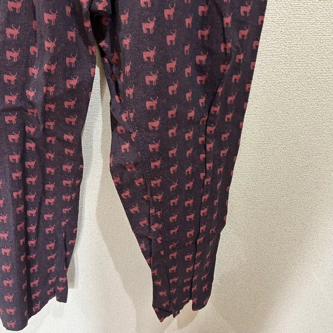 South2West8 All-over Pattern Wide Easy Pants Bordeaux Men's XL