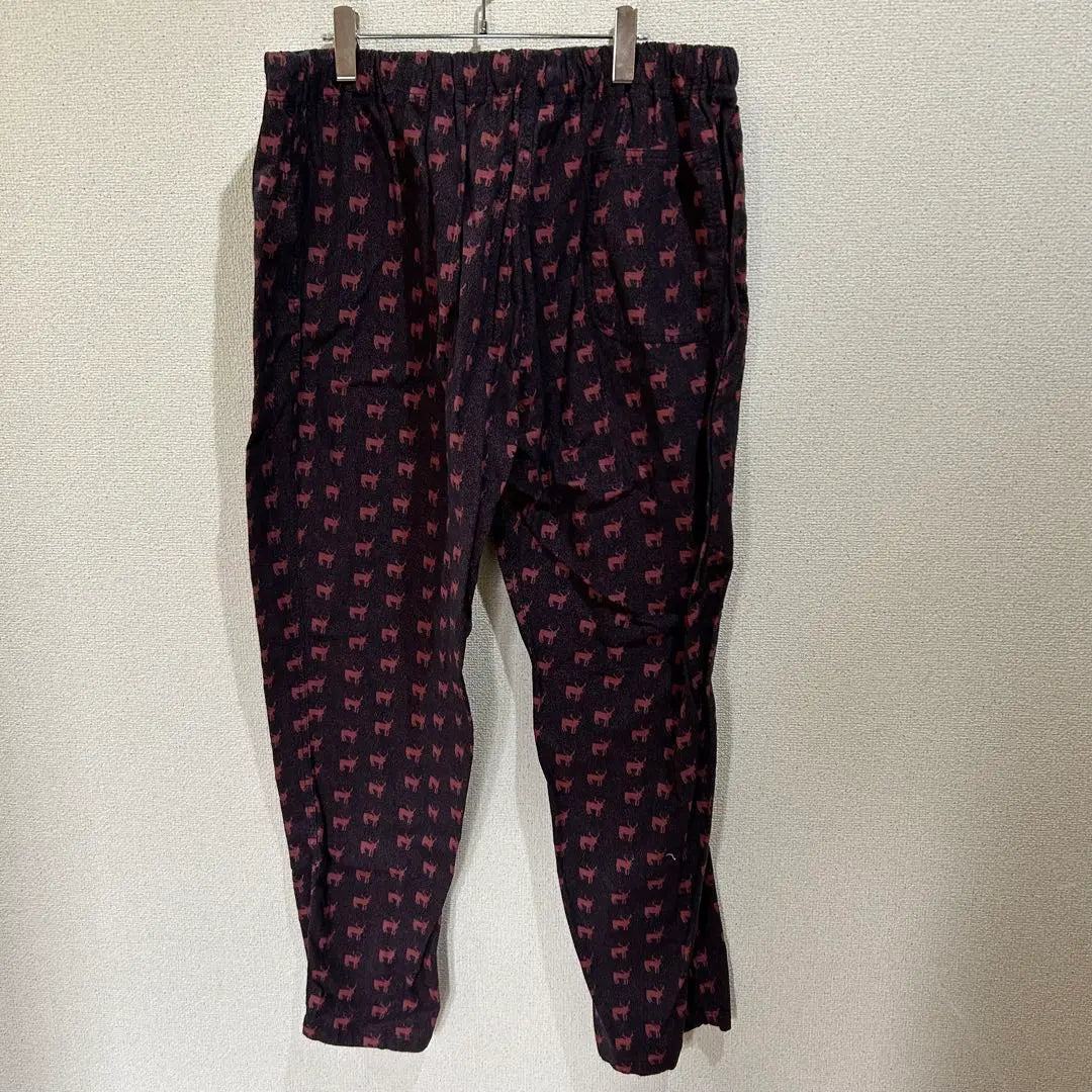 South2West8 All-over Pattern Wide Easy Pants Bordeaux Men's XL