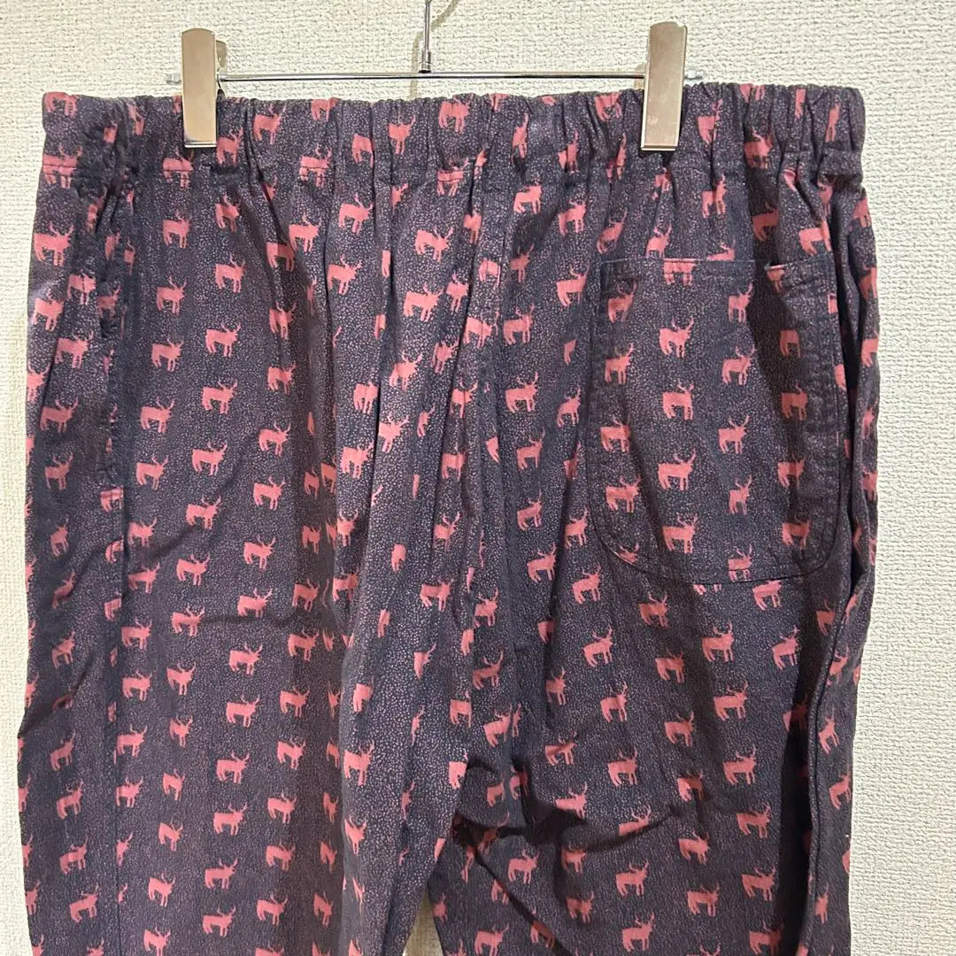 South2West8 All-over Pattern Wide Easy Pants Bordeaux Men's XL