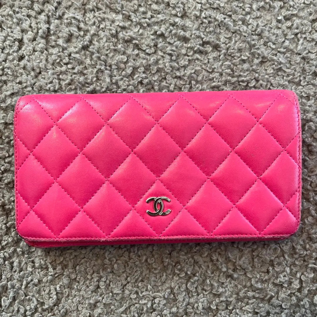 CHANEL Long Wallet Pink