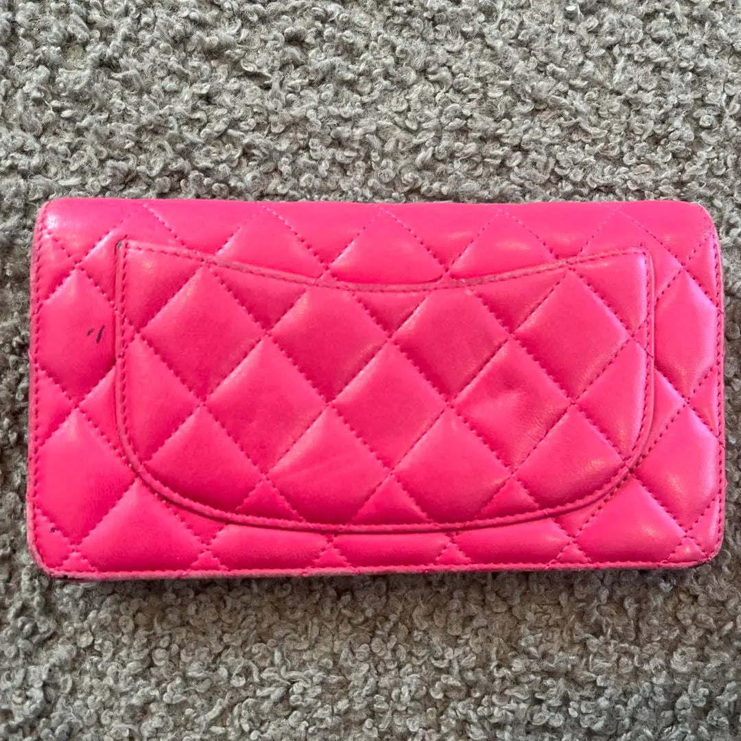 CHANEL Long Wallet Pink